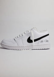 Groom Wedding Jordans | AJ1 Low Black Swoosh | solecraftstudio
