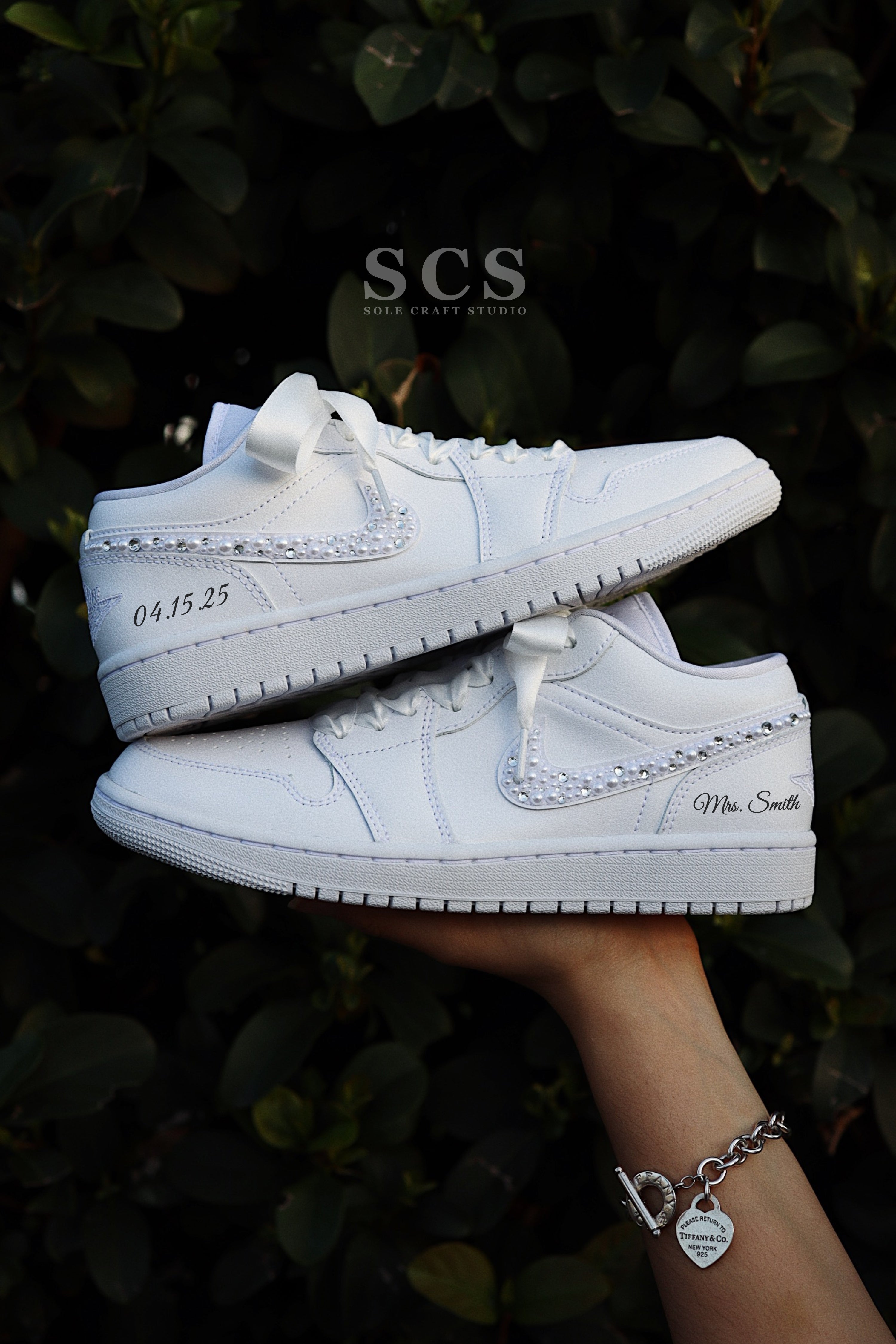 custom white jordan 1