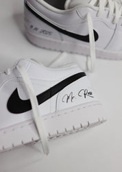 Groom Wedding Jordans | AJ1 Low Black Swoosh | solecraftstudio