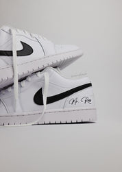 Groom Wedding Jordans | AJ1 Low Black Swoosh | solecraftstudio