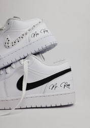Groom Wedding Jordans | AJ1 Low Black Swoosh | solecraftstudio