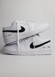 Groom Wedding Jordans | AJ1 Low Black Swoosh | solecraftstudio