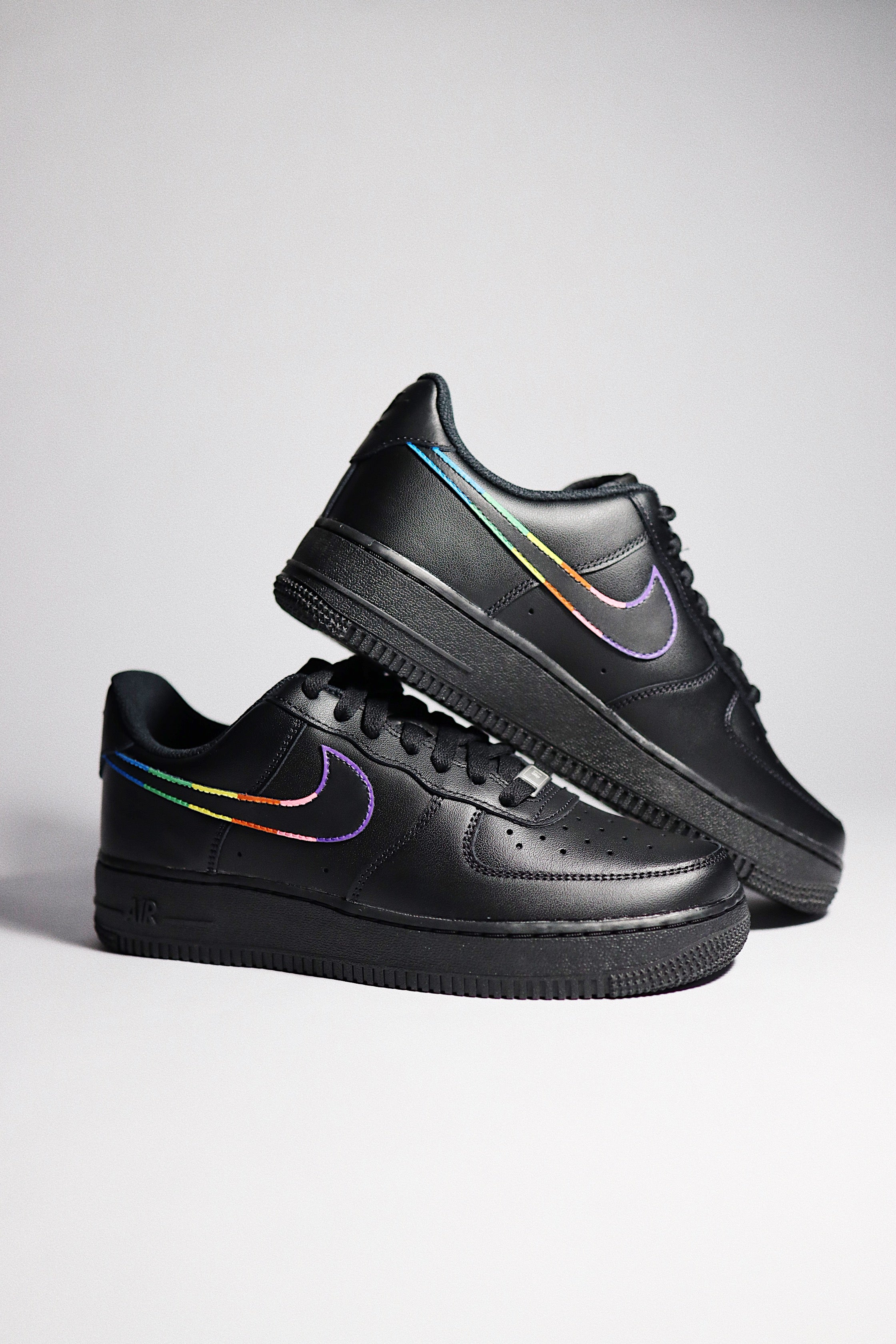 Black rainbow air force ones best sale