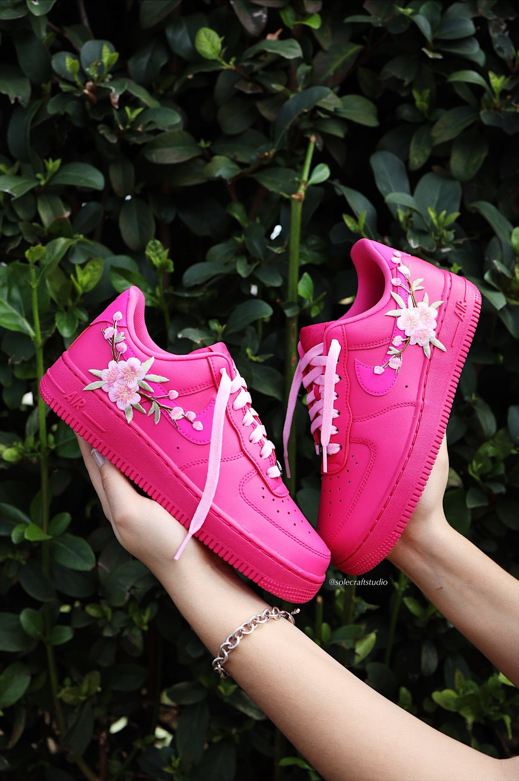 Embroidered Blossom Flower Patch Custom Hot Pink Air Force 1