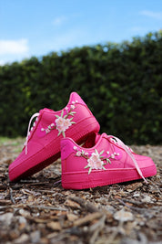 Embroidered Blossom Flower Patch Custom Hot Pink Air Force 1