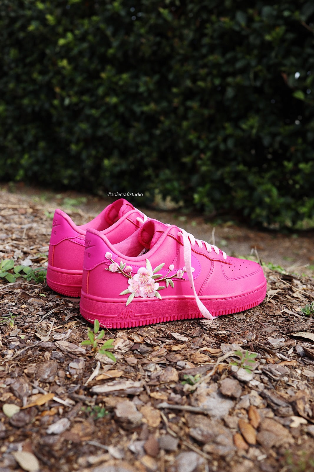 Embroidered Blossom Flower Patch Custom Hot Pink Air Force 1