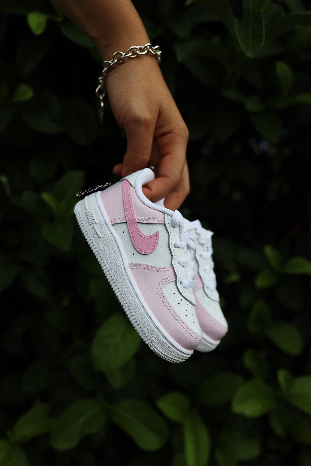 Air Force Low Custom Kids Shoes Bubblegum Pink Hand Painted AF1