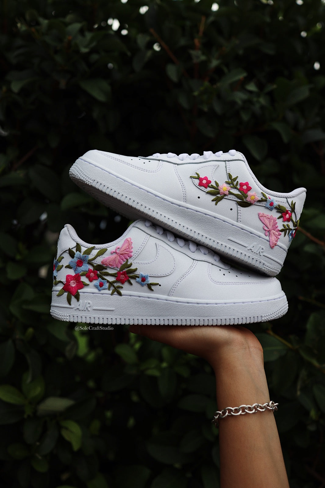 Custom butterfly embroidered nike air force 1 low best sale