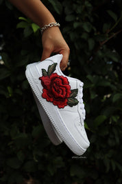 Embroidered Red Rose Flower Custom Air Force 1