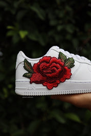 Embroidered Red Rose Flower Custom Air Force 1