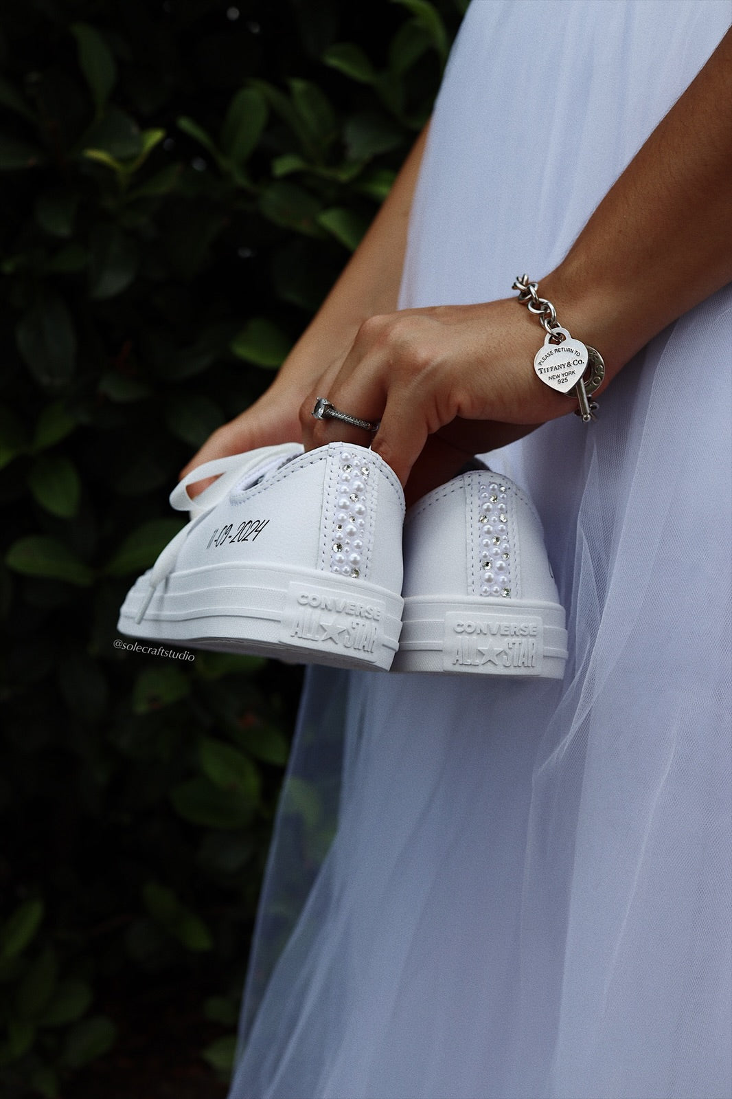 White Wedding Sneakers | Low Top Shoes | solecraftstudio