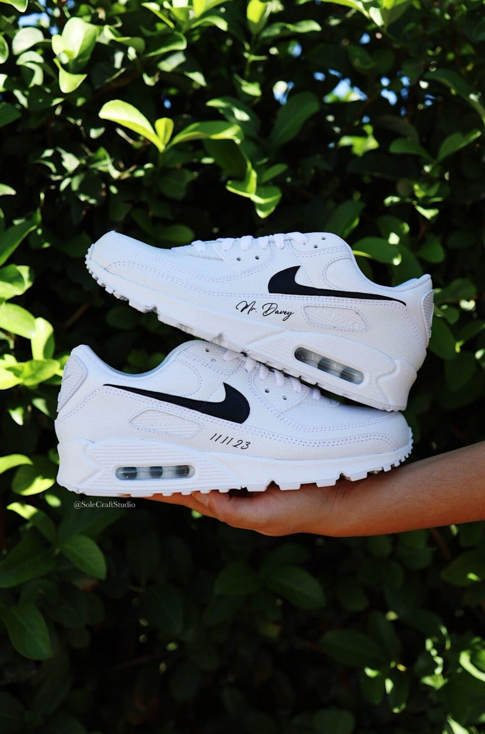 Groom Wedding Sneakers | Air Max 90 Black Swoosh | solecraftstudio