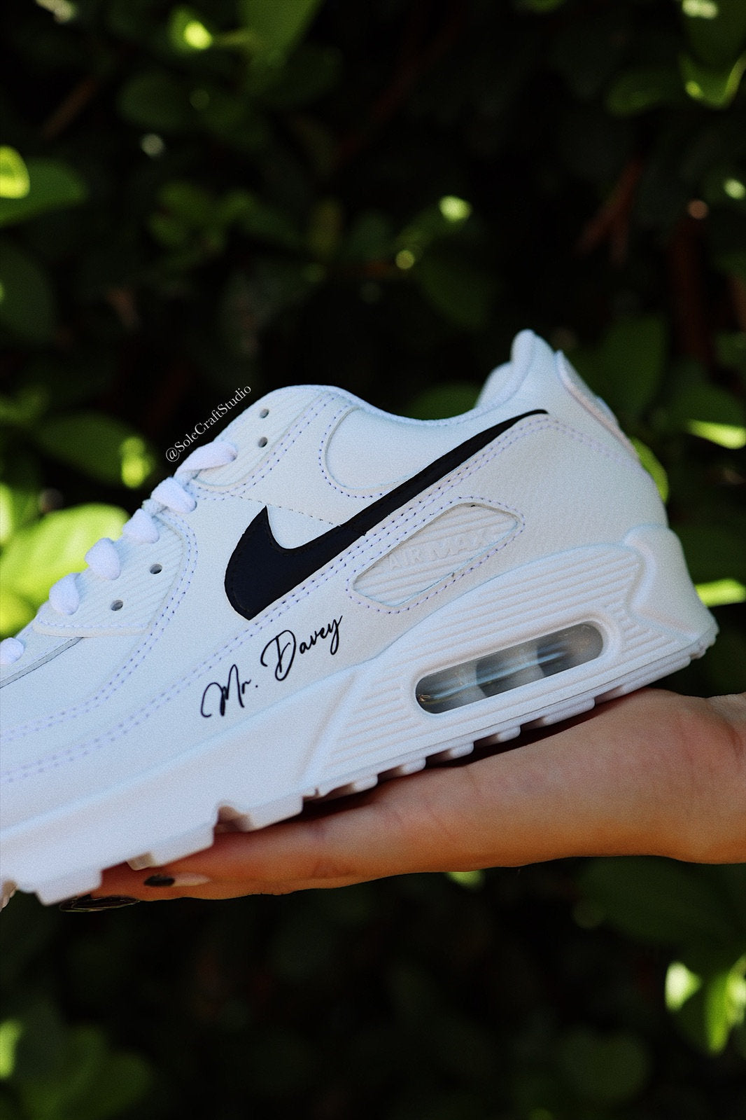 Groom Wedding Sneakers Air Max 90 Black Swoosh solecraftstudio