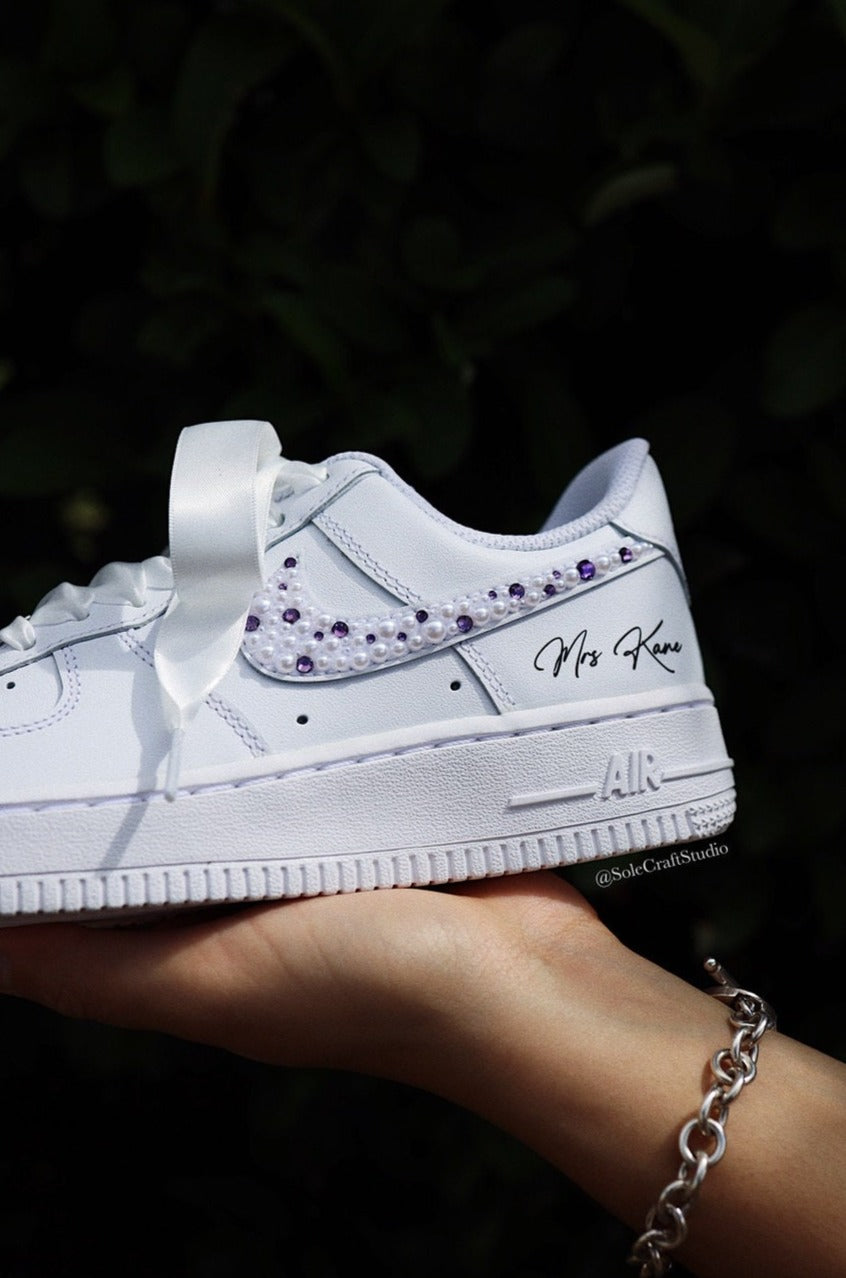 Bridal Wedding Sneakers | Personalized Bridal Shoes | solecraftstudio