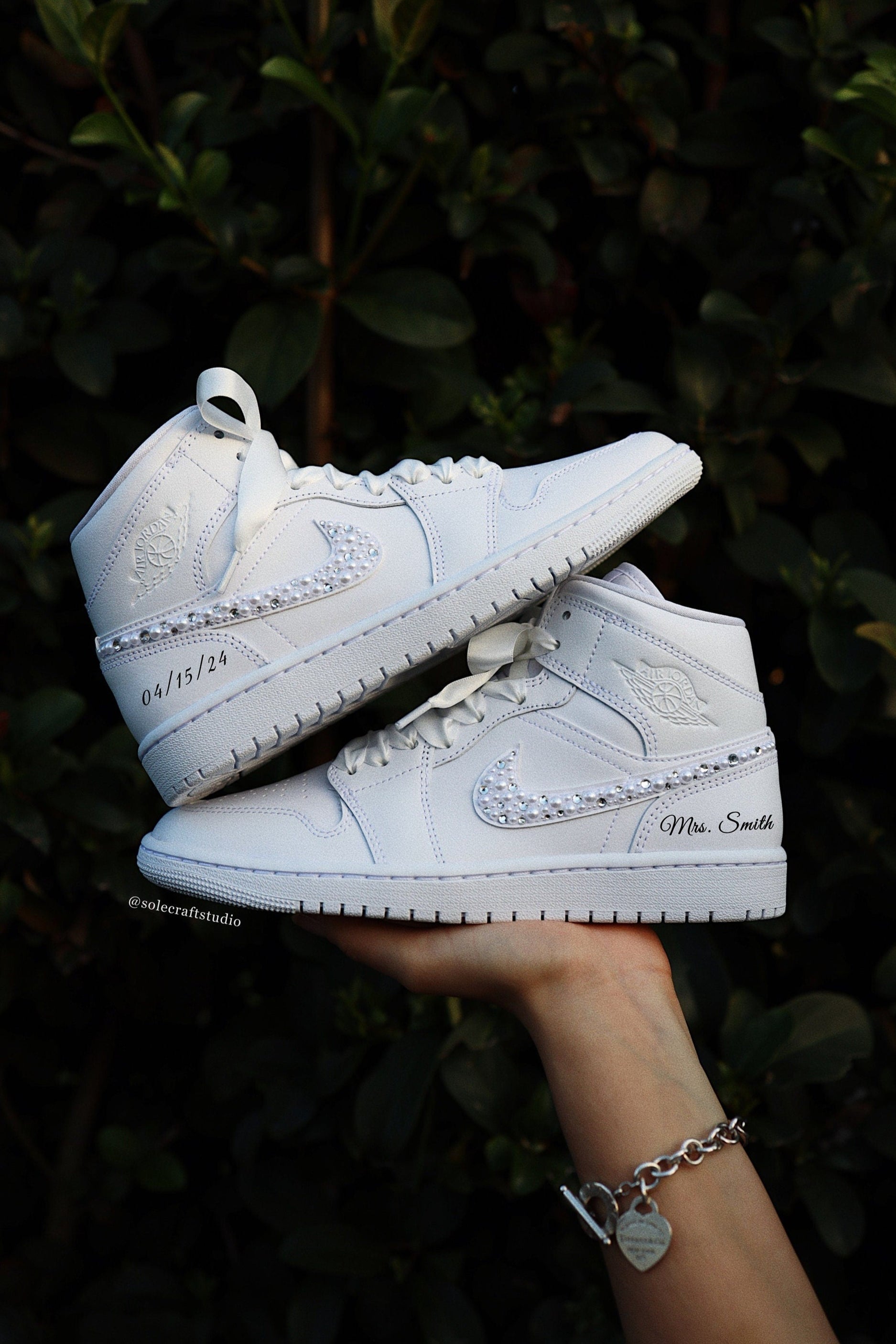 Custom Wedding Shoes | Air Jordan 1 Sneakers | solecraftstudio